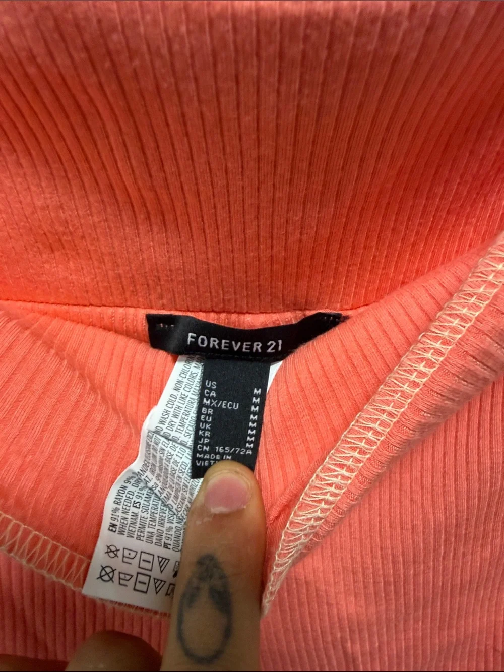Forever 21 Coral Orange Lace-Up High Waist Bike Shorts